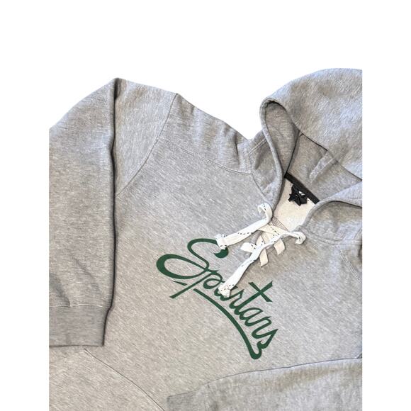 MSRP $89 Unisex JA America Brand Grey Spartans Lace Up Neck weatshirt Size L - Picture 3 of 6